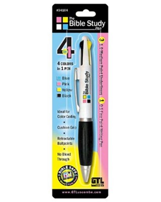 Bible Study Pen (four color inks) Carded