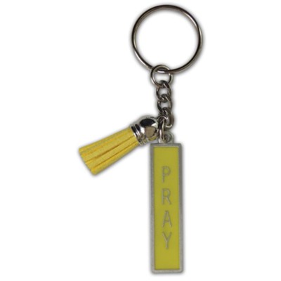Pray Keychain, Yellow With Tassel